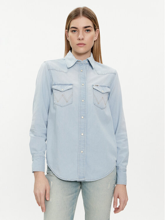 Wrangler džínsová košeľa 112351961 Modrá Regular Fit