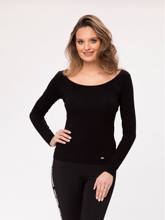 Look Made With Love Look Made With Love Bluzka Bluzka damska Mimi Look 107 czarna Czarny Classic Fit
