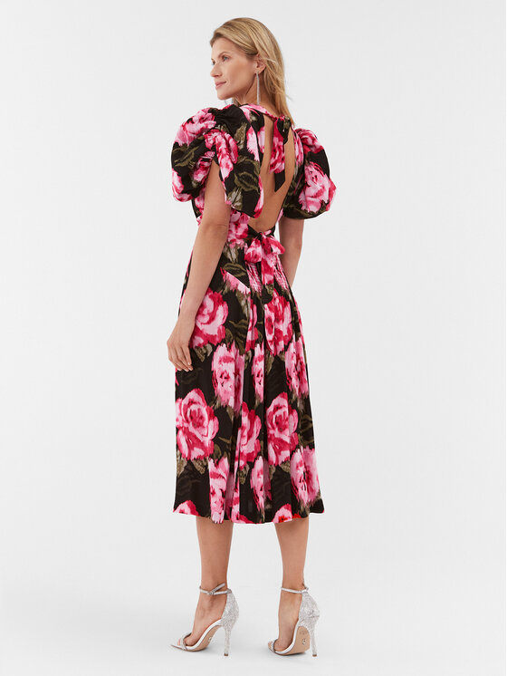 ROTATE ROTATE Úpletové šaty Jacquard Bell Maxi 1112452840 Barevná Regular Fit