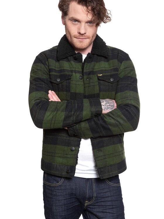 Wrangler Wrangler Giubbotto invernale THE TRUCKER Verde Regular Fit