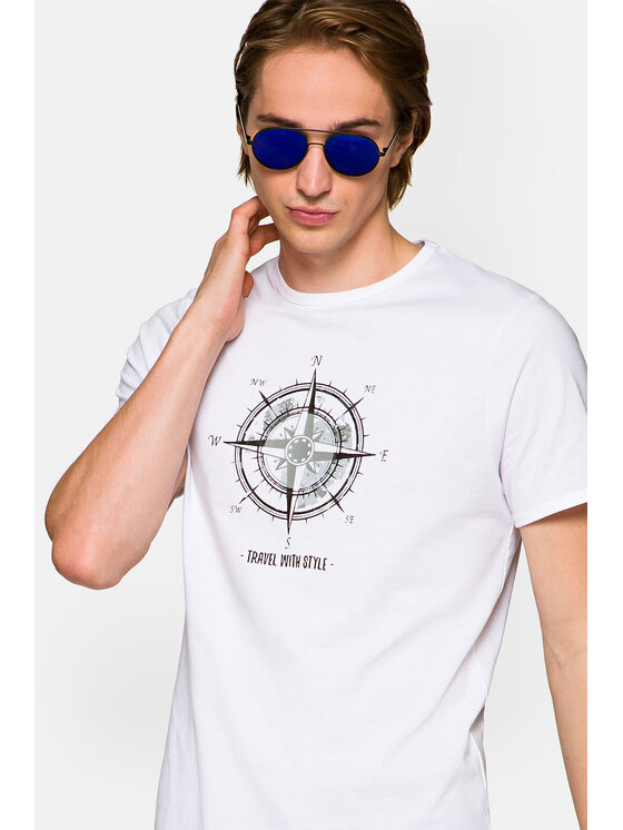 Lancerto Lancerto T-Shirt Elliott TS073221000022 Biały Regular Fit