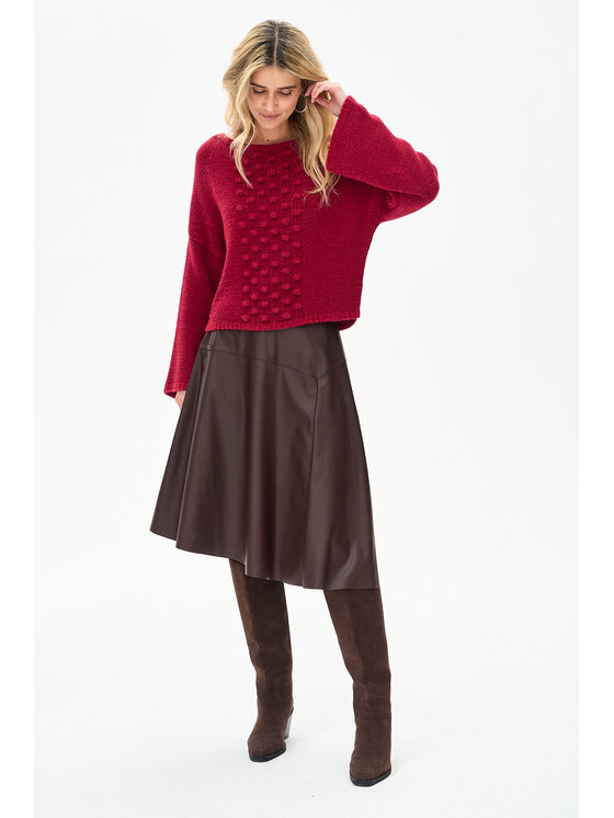 blue shadow blue shadow Sweter Colix Czerwony Regular Fit