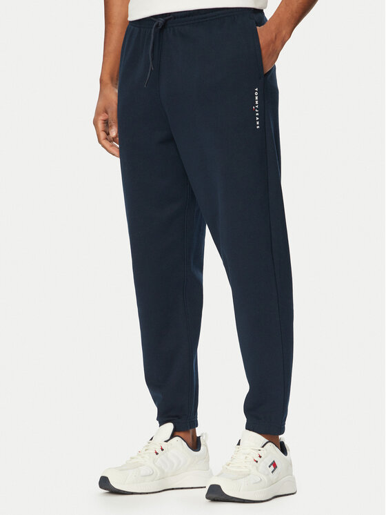 Tommy Jeans Pantaloni trening Linear DM0DM23014 Bleumarin Regular Fit