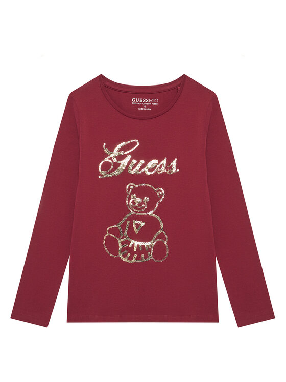 Guess Bluzka K5BI03 J1314 Czerwony Regular Fit