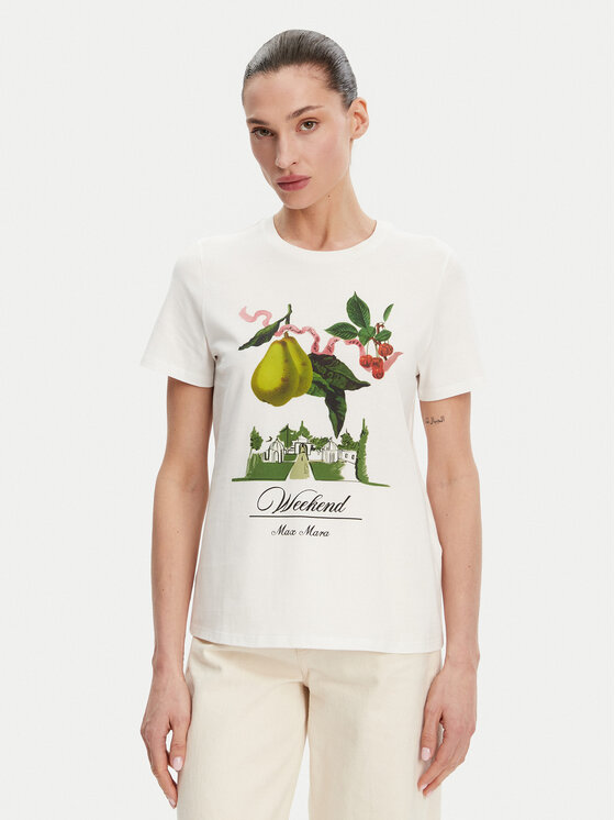 Weekend Max Mara Weekend Max Mara Tricou Teiera 2515971052 Alb Regular Fit