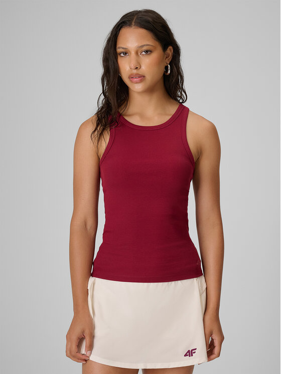4F 4F Top COURT SOCIETY Bordowy Slim Fit