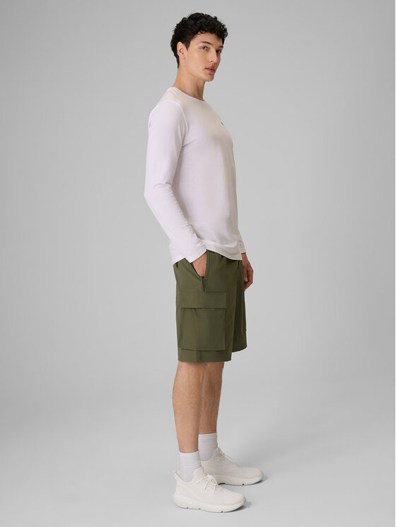 4F 4F Szorty materiałowe ESSENTIAL Khaki Regular Fit