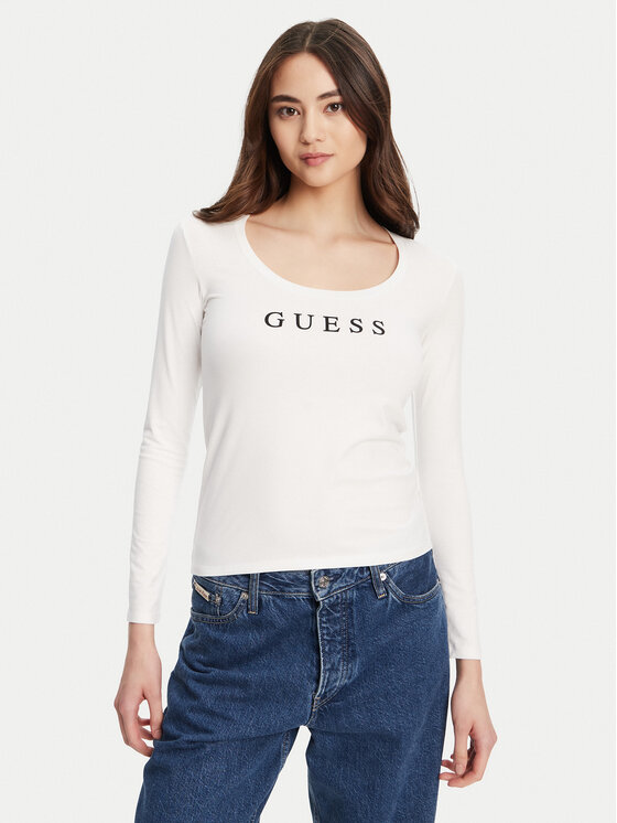 Guess Guess Bluză O5RI00 KBBU1 Alb Regular Fit