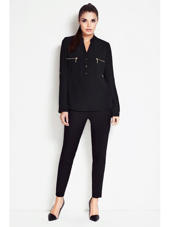 Awama Awama Košeľa A051 Čierna Basic Fit