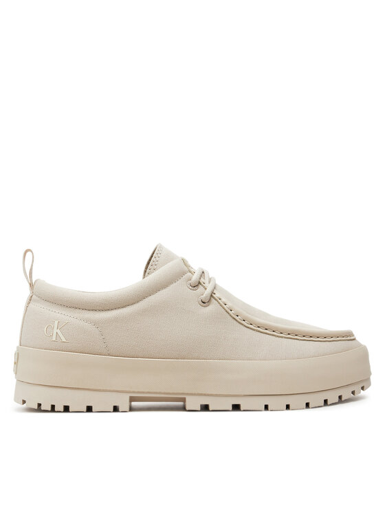 Mocasini Calvin Klein Jeans Lugged Hybrid Apron Laceup C In YM0YM01140 Écru