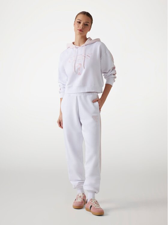 Guess Guess Kalhoty z materiálu 172913 Bílá Slim Fit