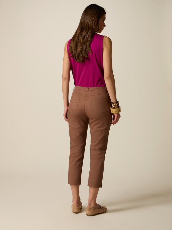 Oltre Oltre Pantaloni di tessuto P737R009311N022 Crema Cropp Fit
