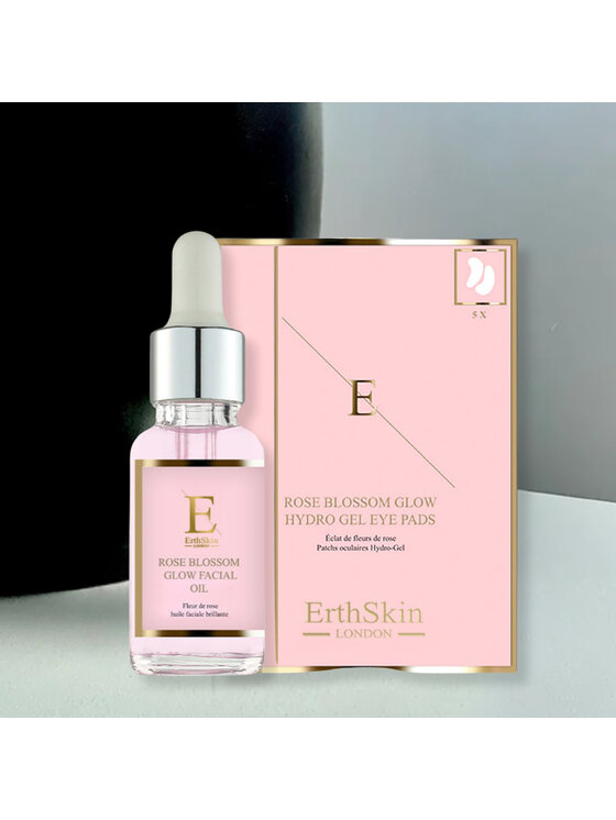 Erthskin London Erthskin London Rozświetlający do twarzy Rose Blossom + płatki pod oczy Olejek