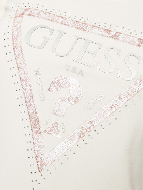 Guess Guess Tricou W5RI21 J1314 Écru Regular Fit