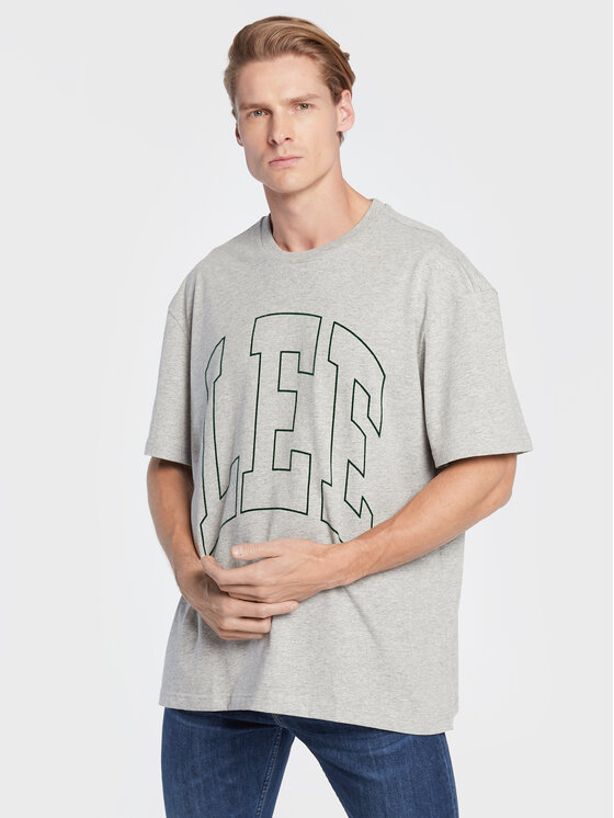 Lee T-krekls Varsity L69CFEMP 112322583 Pelēks Loose Fit