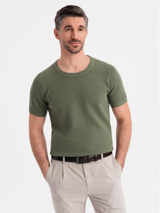 Ombre Ombre T-Shirt OM-TSCT-0244 Khaki Regular Fit