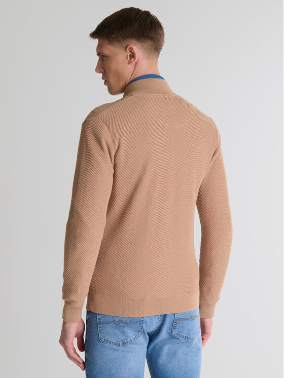 BIG STAR BIG STAR Sweter ADAL Brązowy Basic Fit