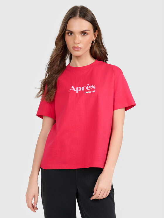4F 4F T-Shirt APRES SKI Czerwony Boxy Fit