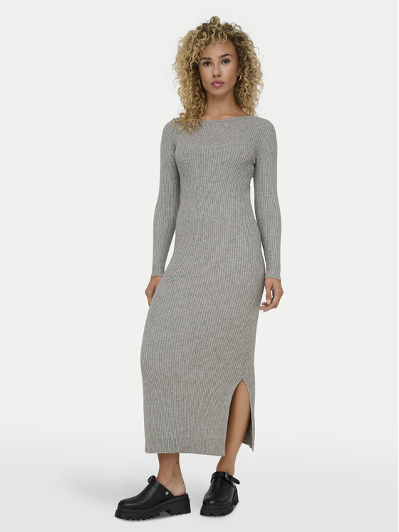 ONLY ONLY Sukienka dzianinowa Katia 15324649 Szary Slim Fit