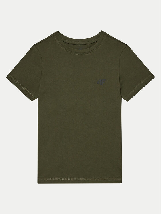 4F 4F T-shirt 4FJWMM00TTSHM1626 Kaki Regular Fit