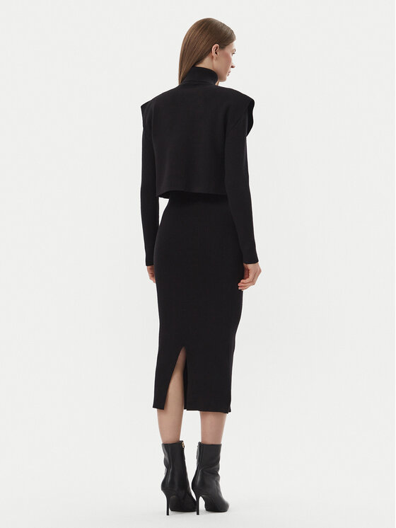 Morgan Morgan Rochie tricotată 262-RMILOR Negru Slim Fit