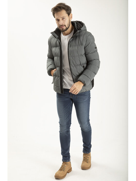 Cross Jeans Cross Jeans Kurtka zimowa 40249-263 Szary Regular Fit