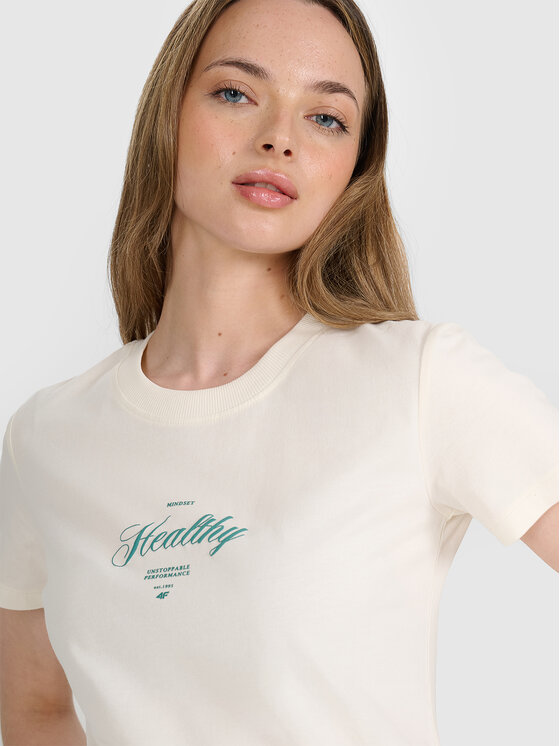 4F 4F T-Shirt MIDSHOP TEXTILE Biały Regular Fit