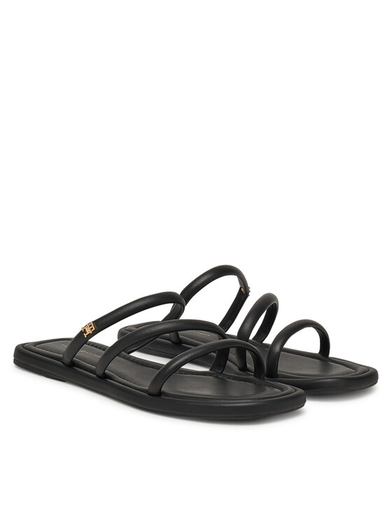 Tommy Hilfiger Tommy Hilfiger Natikači Strappy Leather Mule FW0FW08939 Črna