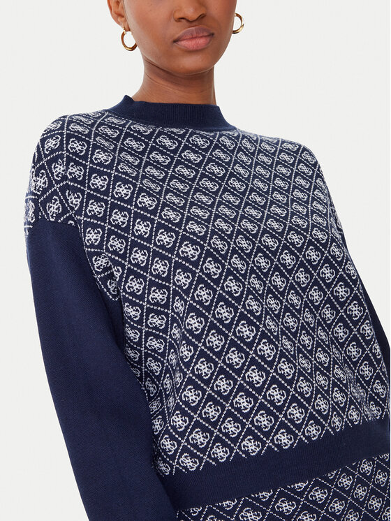 Guess Guess Rollkragenpullover W5BR23 Z3JD2 Dunkelblau Relaxed Fit