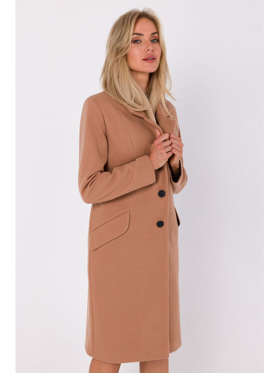 Made of Emotion Made of Emotion Płaszcz M758 Brązowy Modern Fit