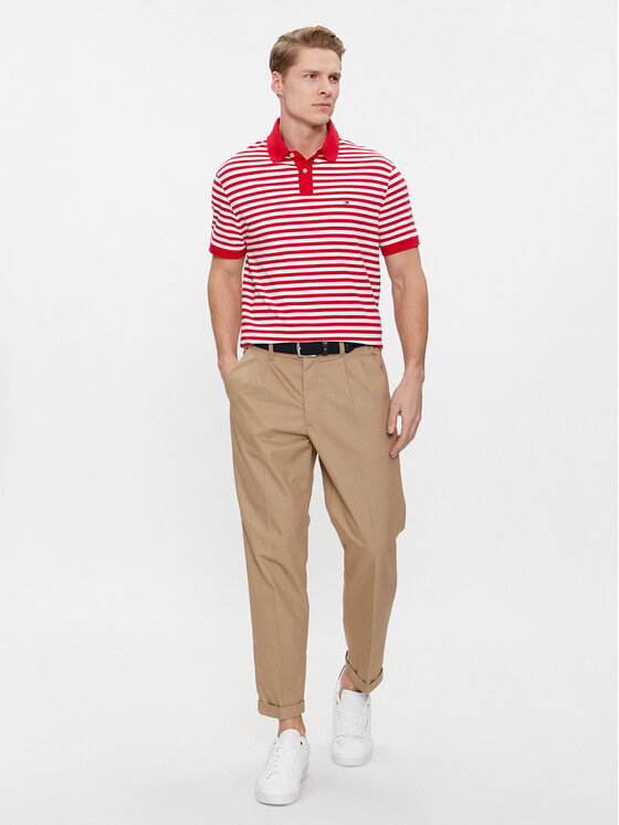Tommy Hilfiger Tommy Hilfiger Polo marškinėliai 1985 MW0MW17770 Raudona Regular Fit