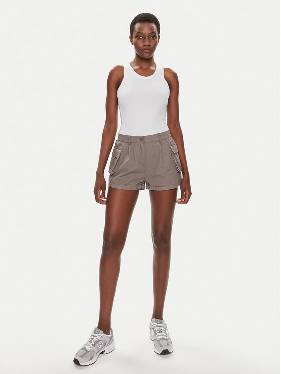 Brave Soul Brave Soul Szorty materiałowe LSRT-272ELAINEGR Szary Straight Fit