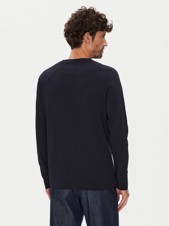 Tommy Hilfiger Tommy Hilfiger Longsleeve Stack MW0MW41293 Granatowy Regular Fit