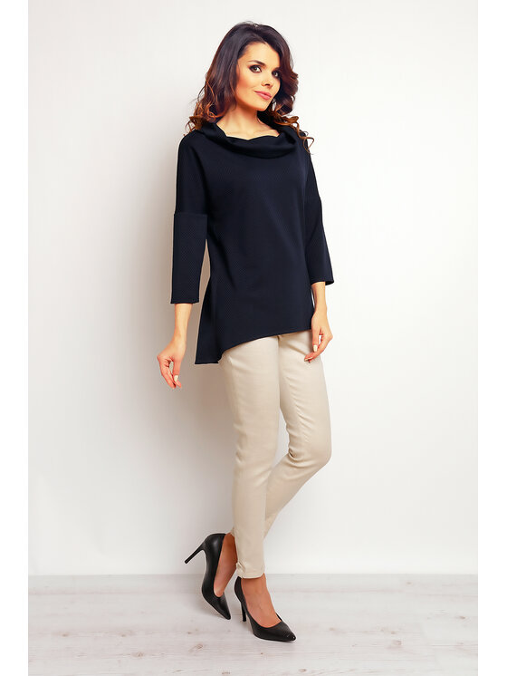 Infinite You Infinite You Bluzka M082 Granatowy Basic Fit