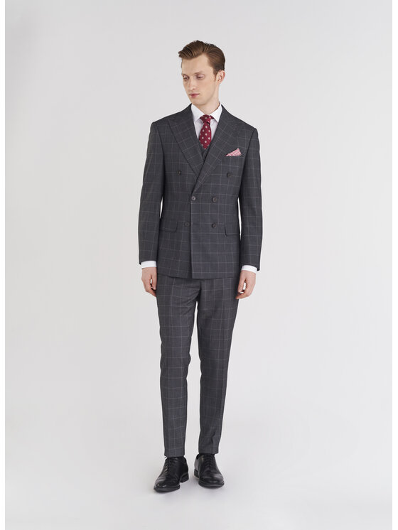 Pako Lorente Pako Lorente Spodnie garniturowe P24SF-6G-023 Szary Slim Fit