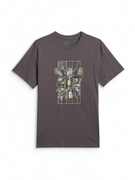 4F 4F T-Shirt CITY Szary Regular Fit