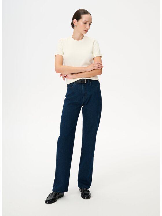 LEBRAND LEBRAND Jeansy Miro Granatowy Straight Leg