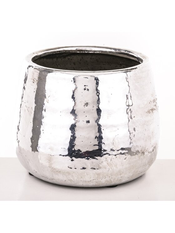 MIAhome MIAhome Osłonka na doniczkę, srebrna 12x15x15 cm KAMIONKA Srebrny