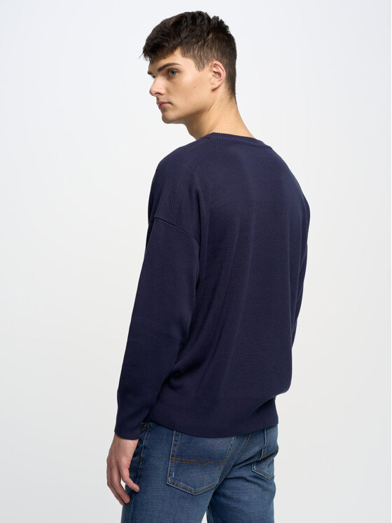 BIG STAR BIG STAR Sweter STAN_403_160 Granatowy Oversize