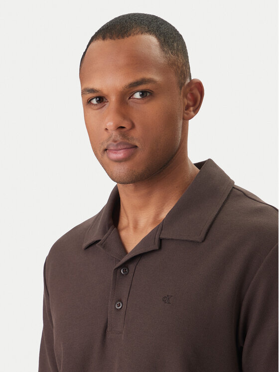 Calvin Klein Jeans Calvin Klein Jeans Tricou polo Easy Micro Waffle LV04RF205G Maro Regular Fit