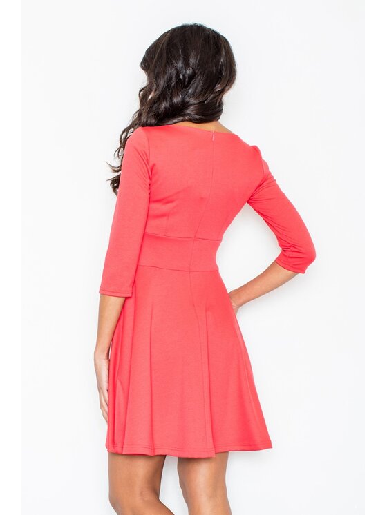 FIGL FIGL Šaty M081 Oranžová Slim Fit