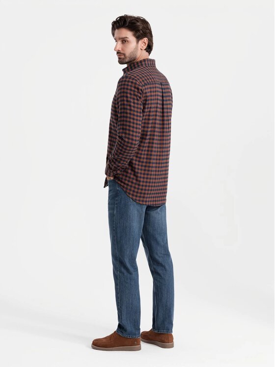Ombre Ombre Košile OM-SHCS-0150 Bordó Regular Fit