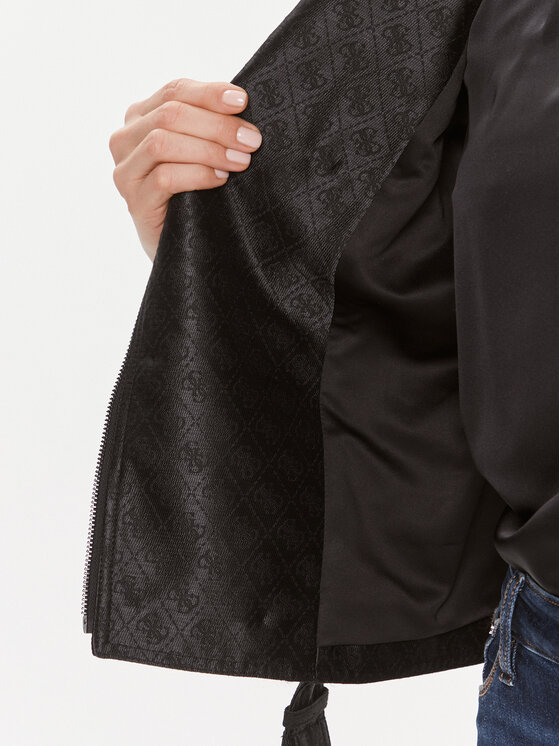 Guess Guess Jakna od imitacije kože Olivia Moto Jacket W3YL25 WFIR2 Crna Regular Fit