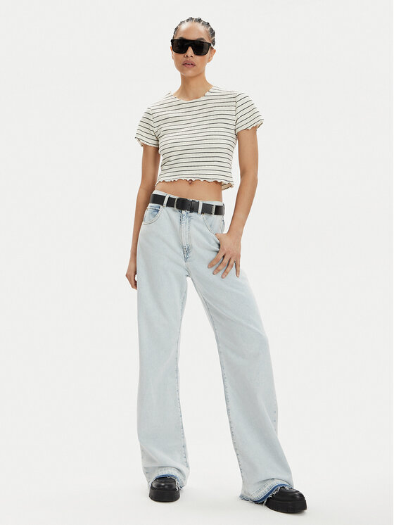ONLY ONLY Tricou Anits 15253651 Écru Regular Fit