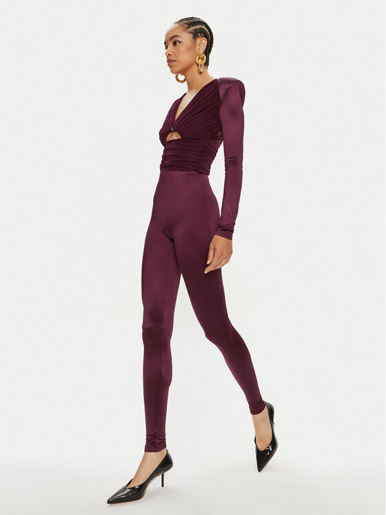Elisabetta Franchi Elisabetta Franchi Kombinezon TU-019-46E2 Bordowy Slim Fit