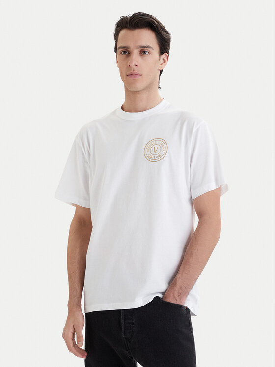 Versace Jeans Couture Versace Jeans Couture T-särk 80GAHT04 CJ00T Valge Regular Fit