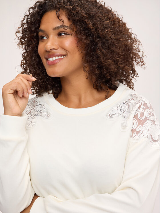 Fiorella Rubino Fiorella Rubino Bluza G869L009417N011 Biały Over Fit