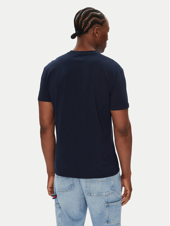 Tommy Jeans Tommy Jeans T-krekls Flag Linear DM0DM21911 Tumši zils Regular Fit