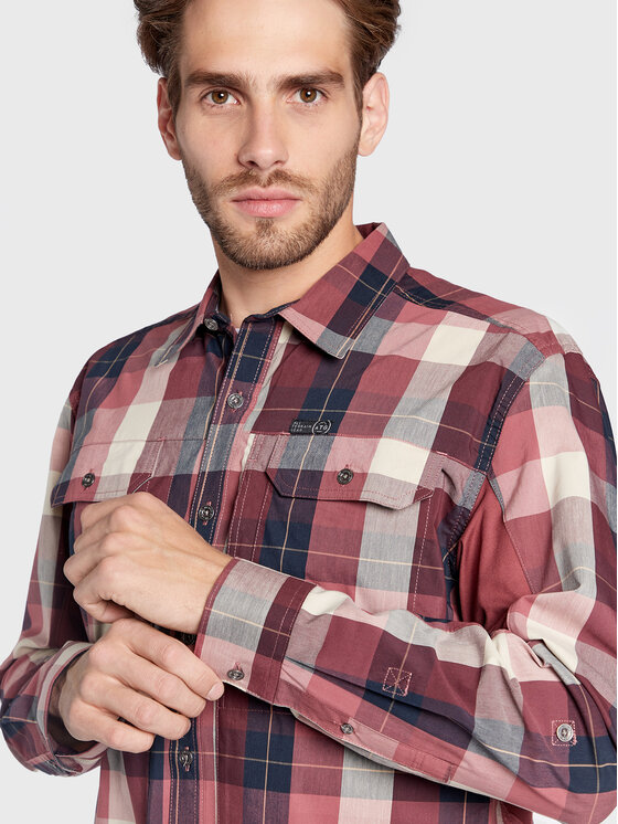 Wrangler Wrangler Hemd WA5B5R17G 112324306 Dunkelrot Regular Fit