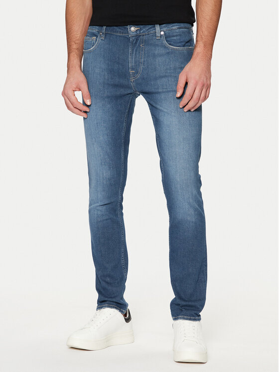 Guess Jeans Hlače M5RAN1 D5KS1 Modra Skinny Fit